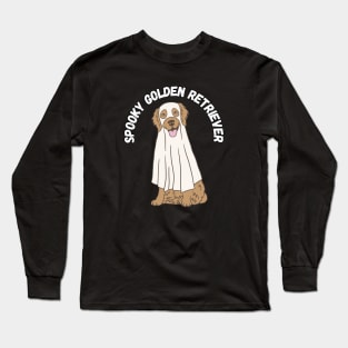 Spooky golden retriever. Halloween, ghost dog. Long Sleeve T-Shirt